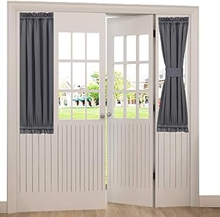 Spring Garden Home Gray Sidelight Door Curtain Blackout Thermal Curtains for Front/French Door