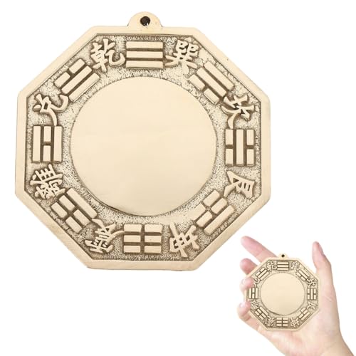 GALPADA Bagua Konvexspiegel Feng Shui Ornament Kupfer Wandspiegel FüR Zuhause Schutz Vor Negativen Energien Und UnglüCk