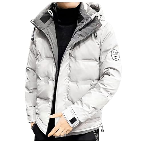Plumífero de pluma para hombre con capucha chaqueta de invierno informal para exteriores