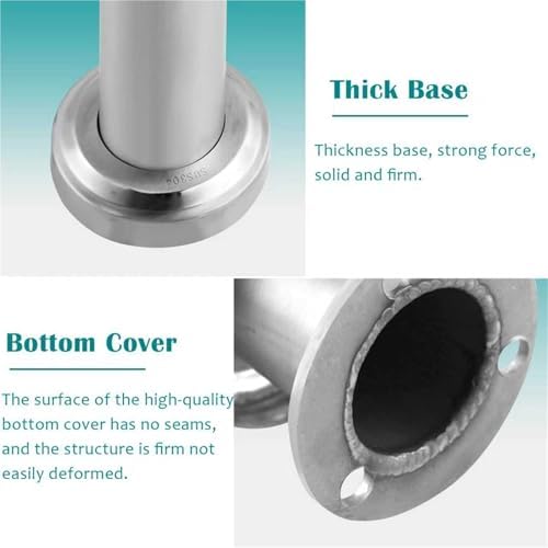 40" Stainless Steel Round Glass Railing Post, Indoor/Outdoor Deck Balustrade, Vitreous Baluster for Guardrails, Durable & Stylish Glass Support (A-MID)