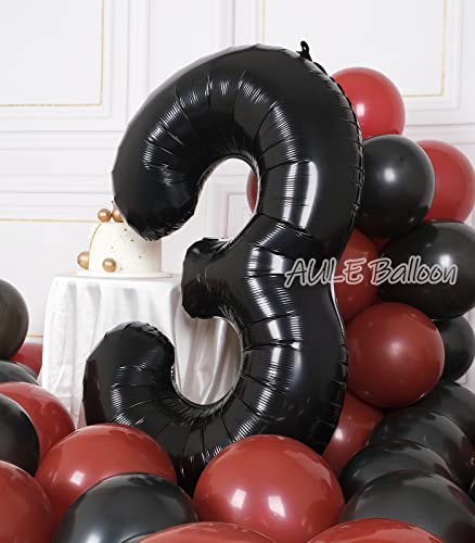 Aule 40 Inch Big Black 3 Balloon Number Large Foil Helium Number Balloons 0-9 Jumbo Giant Happy 3Rd Birthday Party Decorations For Boy Or Girl Huge Mylar Anniversary Party Supplies #TOP2