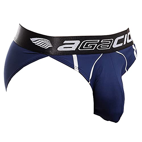 Mens Bikini Underwear w/Enhancing Pouch, Sexy Mens Underwear w/Low Rise Waistband Ultra-Soft Fabric Brazilian-Style