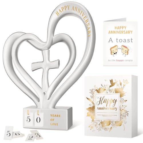 Inovayer Wedding Anniversary Heart Sculpture Gifts Best for Couple Parents Wife Husband Unique 10th...