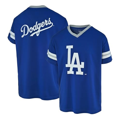 MLB Kids Youth 4-20 Official Primary Logo Ballpark Team Jersey (US, Numeric, 5, 6, Regular, Los Angeles Dodgers - Blue)
