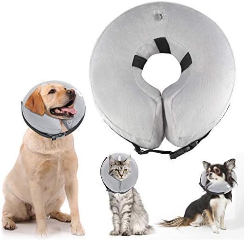 ATLES Inflatable Dog Collars After Surgery, Protective Pet Collar for Recovery for Dogs and Cats, Soft Dog Cones (M)