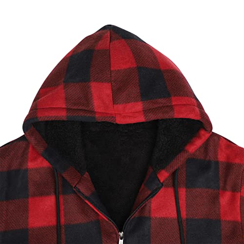 Image of Yasumond Hoodies for Men Zipper Fleece Sweatshirt Heavy Sherpa Lined Hooded Warm Winter Coats Big Tall