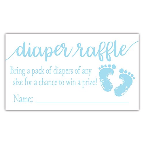 50 Blue Baby Feet Diaper Raffle Tickets - Boy Baby Shower Game #TOP2