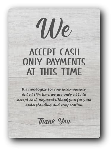 Panneau blanc A4 We Accept Cash Only en aluminium composite 3mm avec pieds