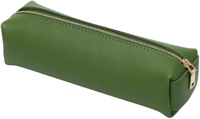 Compact Faux Leather Pencil Case