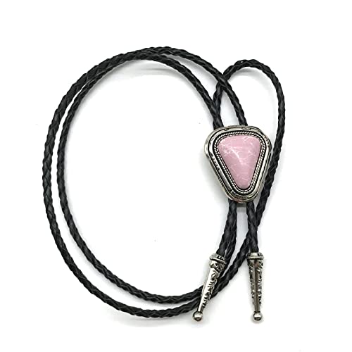 Bolo cravate homme en cuir fait main avec pendentif turquoise