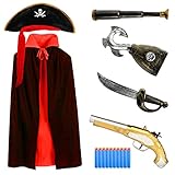【Perfektes Überraschungsgeschenk】 Pirat kostüm ist perfekte Geschenke für Ihre Freunde oder Kinder für Karneval, Rollenspiel, Weihnachten, Geburtstag, Performance, Fotoaufnahmen, Kindertag, Geburtstage, Partys, Halloween-Cosplay, World Book Day Dress Up, erfülle den Wunsch des Jungen Mädchen, im Mittelpunkt der Aufmerksamkeit zu stehen.