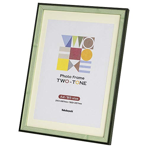 Nakabayashi F-TMS-411-G Two-Tone Photo Frame, A4/B5, Green