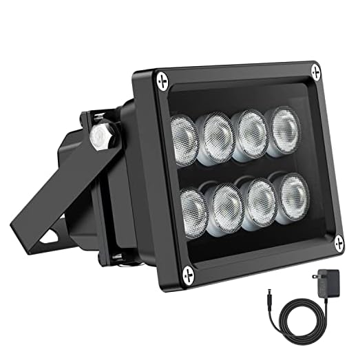 Univivi IR Illuminator 90 Degree Wide Angle 8-LEDs IR Infrared Light for Security Cameras.