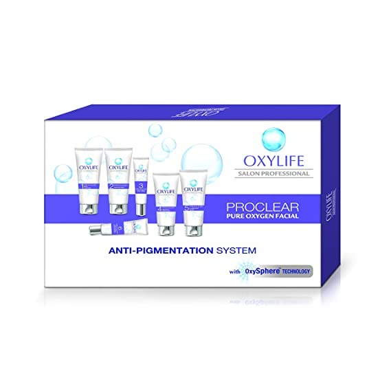 Oxylife Salon Professional Proclear Pure Oxygen Facial Kit 255gm Anti-Pigmentation System for Dull & Tanned Skin