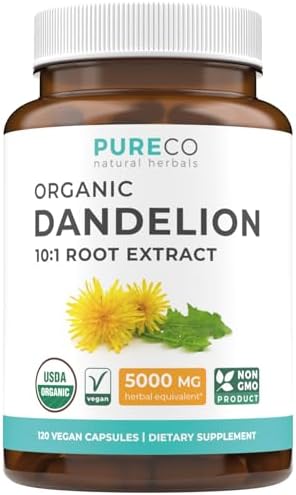 USDA Organic Dandelion Root Extract - High Potency 10:1 Dandelion...