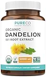 USDA Organic Dandelion Root Extract - High Potency 10:1 Dandelion Root Supplement with 5000mg Herbal Equivalent Strength for Liver Cleanse Detox & Repair Support - Vegan & Non-GMO (4 Month Supply)