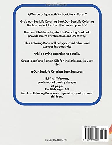 Sea Life Coloring Book: Unique Activity Book For Kids Ages 4-8 image 3