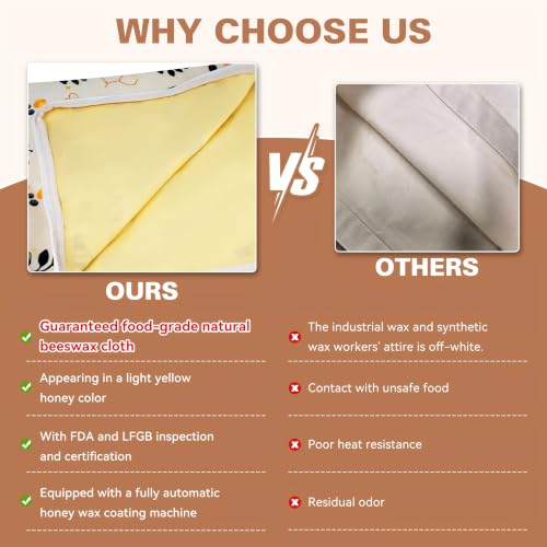 2 Packs Beeswax Bread Bags for Homemade Sourdough Bread With Zipper Sealing | 17''x13'' Natural Beeswax Coating Keeps Bread Fresh Longer,Reusable Organic Linen Cotton Bag, Freezer Safe & Portable - image 7
