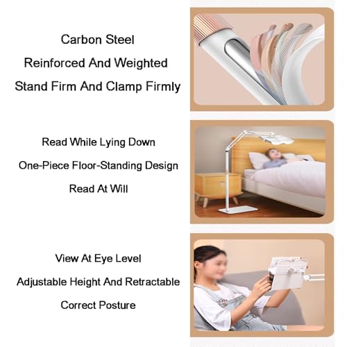 Estante vertical de lectura de libros ajustable y plegable para suelo 4