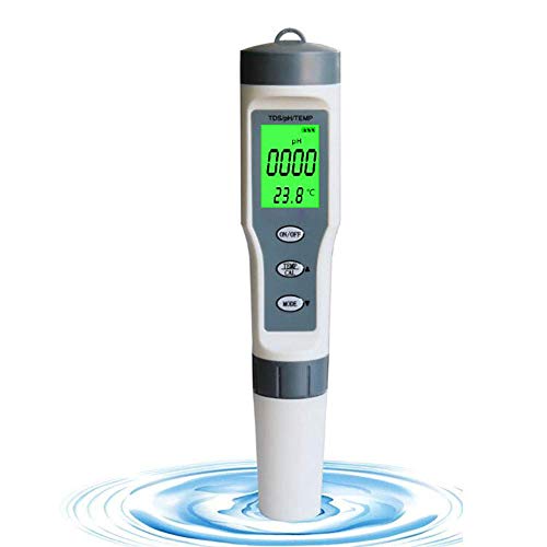 iSunday 3 in 1 Water Quality Test Pen High Precision TDS/PH/TEMP 0-14 PH Measurement Range for Swimming Pool Home Detection (With Blacklight)
