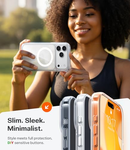 Image of TORRAS Stronger Magnetic for iPhone 17 Pro Case, Camera Control, Clear | Anti Yellowing, Compatible with MagSafe, Military Grade Drop Protection, Slim Phone Case for iPhone 17 Pro