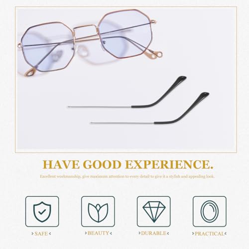 Image of UKCOCO Eyeglass Replacement Arms Universal Metal Eyewear Temples Nonslip Glasses Arm Replacement for Sunglasses Frames and Repair Kits 5.51 in Pair