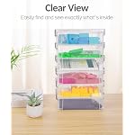 Sooez 6 Pack Extra Large Pencil Box, Plastic Pencil Case Crayon Box, Clear Marker Organizer Plastic Containers with Lid, Stackable Storage Boxes for Art Craft,Pen,Back to School Teacher Supplies, Grey - Image 5