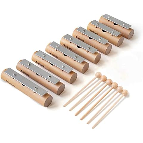 MUSICUBE Resonator Bells for Kids xylophone Glockenspiel 8 Notes Metal Hand Chime Orff Instrument for Kindergarten School and Family Musical Instrument Gift for Boys Girls (C5-C6) Cover