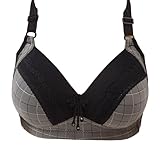 High-End Women's Wire-Free Bra Large Size Thin Style Cross-Border Popular Push-Up Anti-Sagging Beautiful Back Solid Summer Cup (Black, 44)