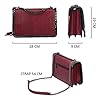 CRAZYCHIC - Sac Bandoulière Chaîne Cuir Serpent Effet Matelassé - Sac à Main Femme Imitation Cuir Rigide PU Porté Epaule - Rabat Python Bordures Chaînes - Besace Mode Chic Tendance - Rouge Bordeaux #5