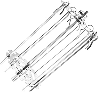 Skewer Rack Set Stainless Steel Skewers Needle Cage Kebab Maker Grill Rotating Meat Forks Grill Cage Kit BBQ Grill Cage Roaster Rotisserie for Kitchen Outdoor Tools(20cm)