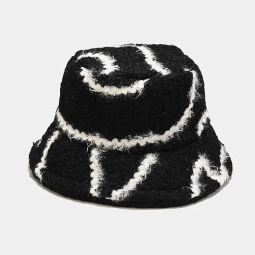 YUEZHAN Bucket Hat Hut Damen Herren Winter Cartoon Gelbe Ente Eimer Hüte Männer Frauen Hut Druck Warme Fischer Kappe 56-58Cm 23