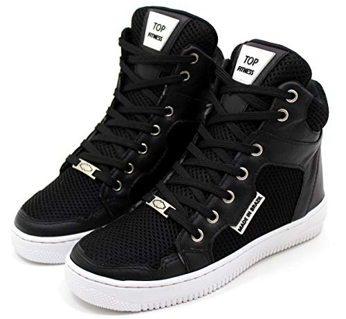 Tenis Botinhas Cano Alto Top Fitness Preto/Branco Tamanho:40