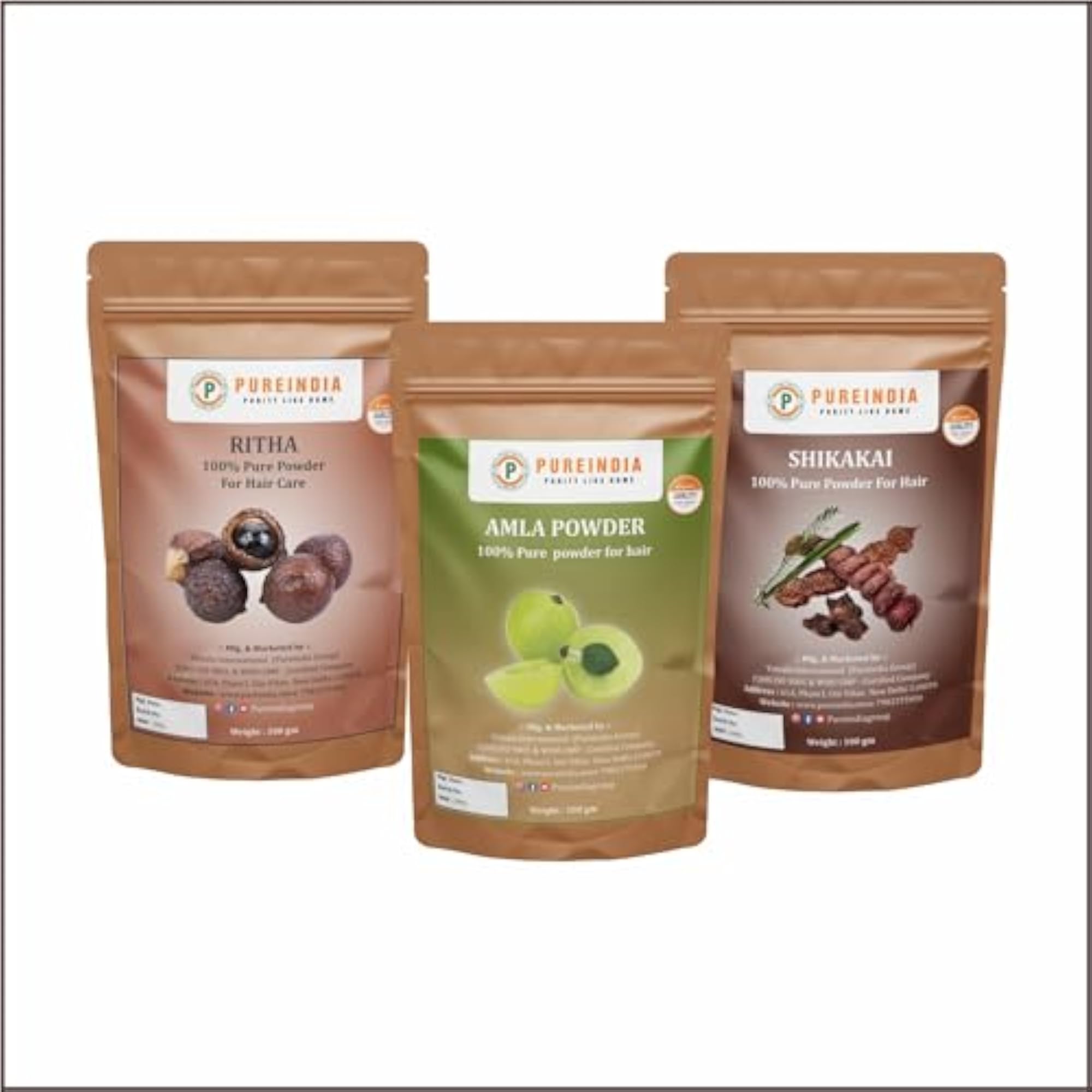 Amla, Ritha, Shikakai Powder Combo - 300g
