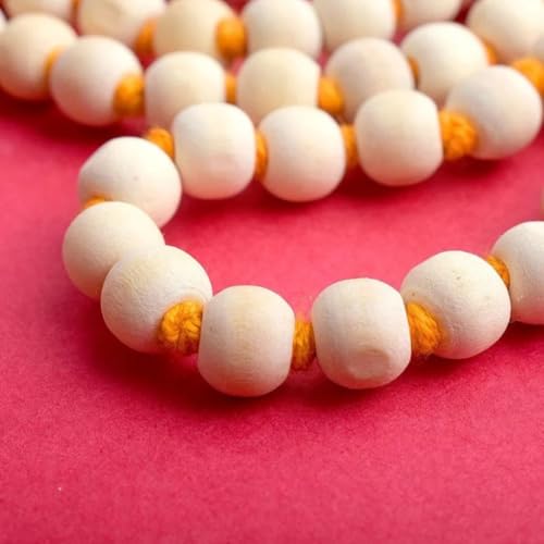 Image of Mathura Original Tulsi Japa Mala (108 Beads) | Handmade 16 inch Tulsi Kanthi Mala for Pooja & Wearing (7 mm Bead Size)