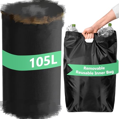 Vautvis Contenitore per pegni da 105 l, con coperchio, contenitore vuoto, raccoglitore per bottiglie