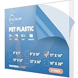 CALPALMY 5-Pack 11x14 Clear PET Plastic Sheets, 0.04' Thick Flexible Transparent...