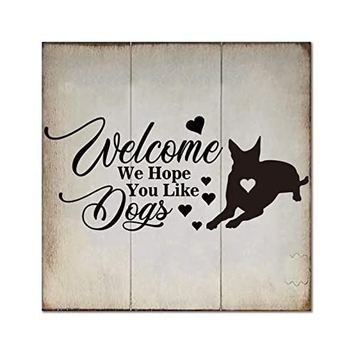 Plaque murale en bois avec chiens au design soigné pour décoration d'intérieur