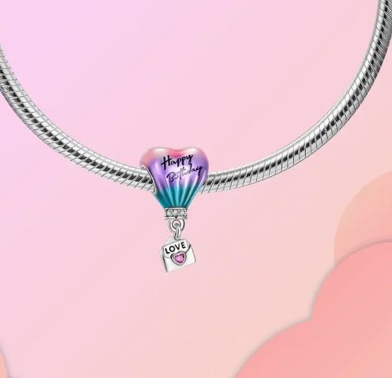 Image of Happy Birthday Hot Air Balloon Envelope Charm