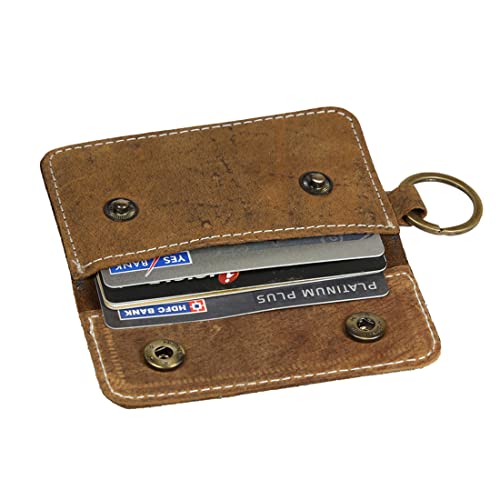 STYLE SHOES Men Genuine Leather Keychain & Card Holder Tan (Pack Of 1 )-95001Hj14