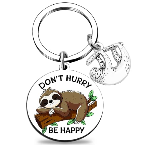 Ikacvb Cute Sloth Keychain Funny Sloth Gifts For Women Girls Sloths Lovers Birthday Gift Novelty Animal Keychain Gift Jewelry Small Sloths Party Favors Charm Car Key Chain Gifts