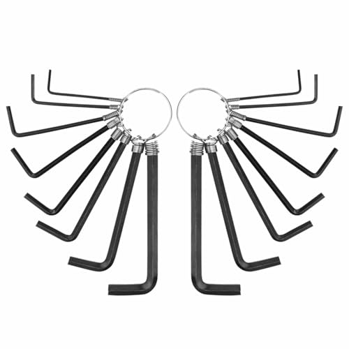 USPL Allen Key Set L Shape Hex Wrench for Bike Socket Furniture & DIY High Strength Steel Torx Hardware 16pc with Key Ring