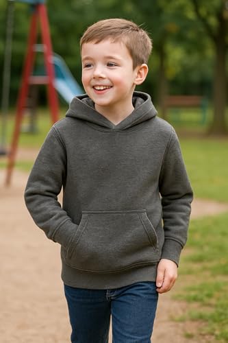 Sweat-shirt uni tie dye enfants pull chemise gris anthracite confortable 3-4 ans