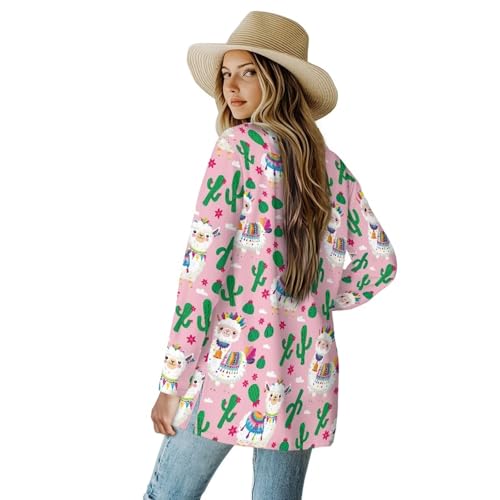 Image of Womens Open Fron Cardigan Sweaters Long Sleeve Tops Daily Coats