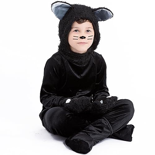 Disfraz de gato negro para niños y niñas miniatura 3