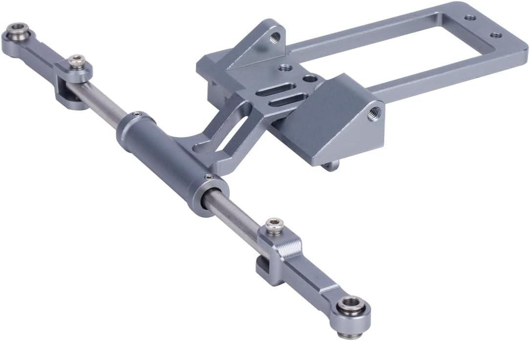 SCX10 III Servo Mount,CNC BAT Servo Mount with Simulation Hydraulic Steering Kit for 1/10 RC Crawler Car SCX10 III AR45F Portal Axle LCG Chassis DIY (Titanium)