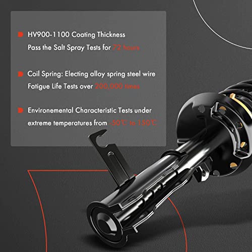 A-Premium Front Pair (2) Complete Strut & Coil Spring Assembly Compatible With Mercedes-Benz C230 2008-2009, C250 2010-2012, C300 2008-2014, C350 2008-2014, Driver And Passenger Side, Awd #TOP3