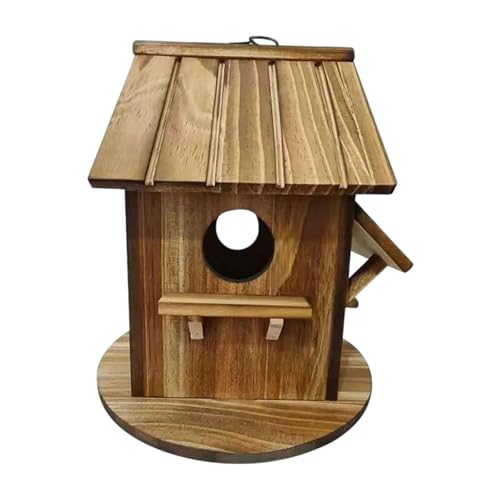 Ｂｅｓｇａ Casa de madeira para pássaros, abrigo decorativo rústico multiuso para pássaros, caixa de repr