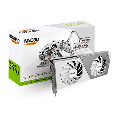 INNO3D Grforce RTX 4070 Twin X2 Oc White 12Gb Gddr6X 192-Bit Gaming Graphic Card -N40702-126Xx-185252W,pci_e_x16