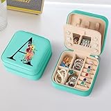 Parima Regalos para ella – Regalos para adolescentes, pequeño joyero para niña, caja de joyería para adolescentes, regalos de cumpleaños, regalos personalizados, letra A, azul